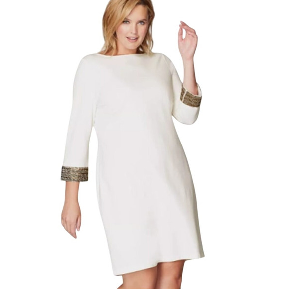 Christian Siriano For J.Jill Dress Women LP NWT Minimal Beaded Cuff Holiday - Picture 7 of 7